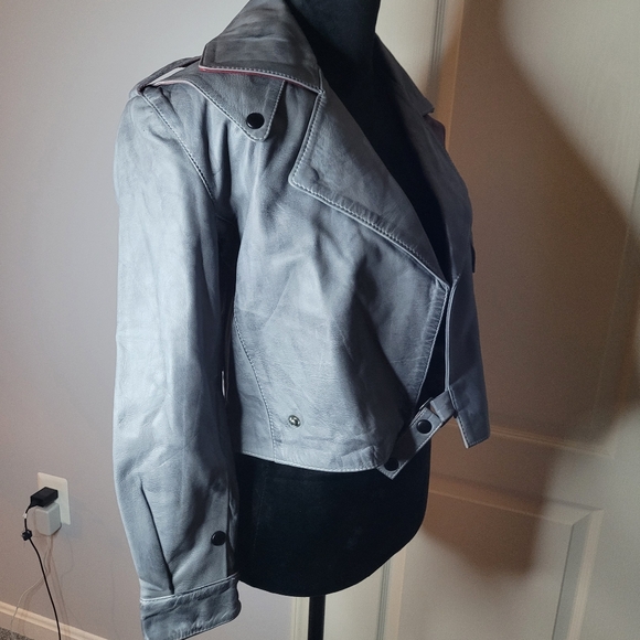 ALEEZA PARIS Brett Lamb Skin Leather Jacket. Sz S. NWT - Picture 8 of 15